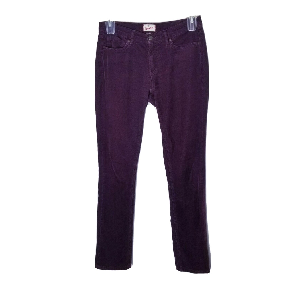 Lands End Canvas Pin Straight Corduroy Pants Women Size 27